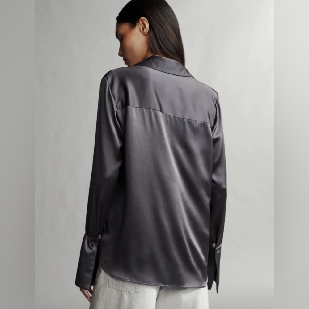 NWT $525 TWP Object of Affection Silk Blouse with Sleeve Detail - Plum - Picture 4 of 7
